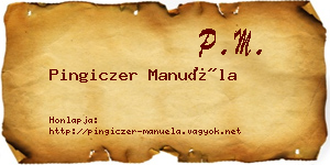 Pingiczer Manuéla névjegykártya